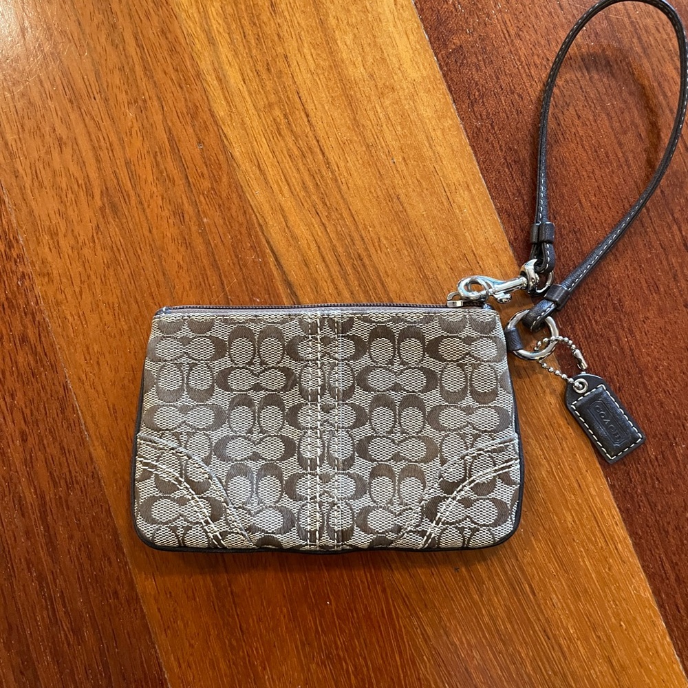 Coach Signature Monogram Wristlet - Like New!